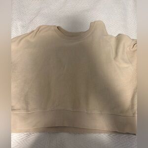 Aerie Beige Ribbed Knit Top